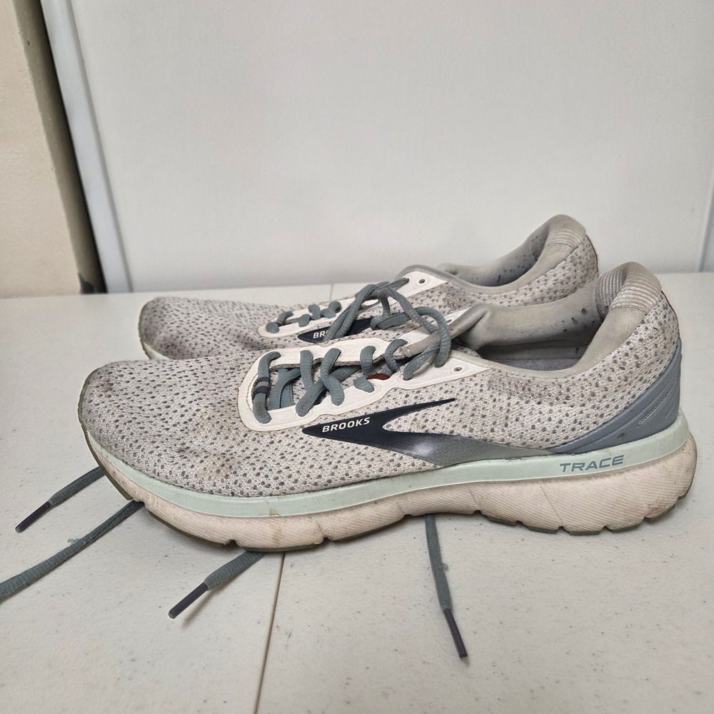 Brooks Trace Womens Running Shoes Gray White Mint 1203411B116 Size 10